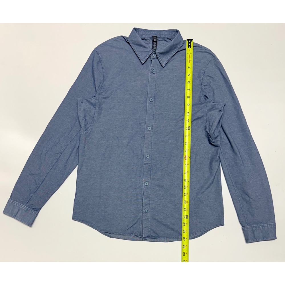 Lululemon Commission Long Sleeve Shirt Mens‎ Medium Blue Button Down LM3DJOS